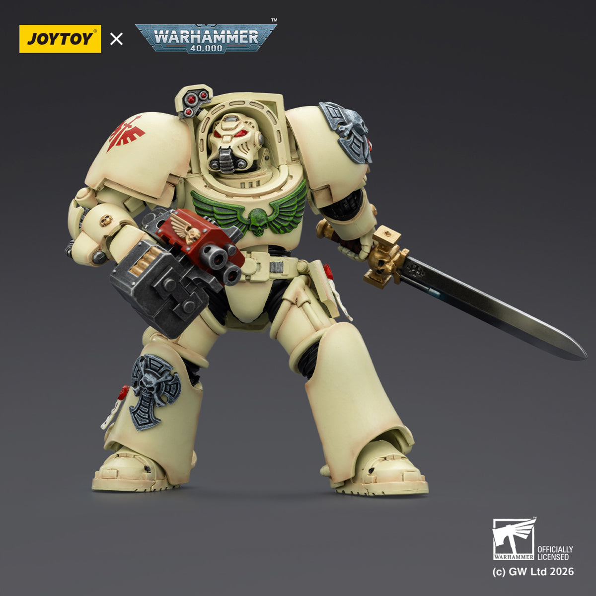 JOYTOY Warhammer 40,000 Dark Angels Deathwing Terminator with Power Fist and Assault Cannon & with Power Fist and Storm Bolter & with Power Sword and Storm Bolter Action Figure