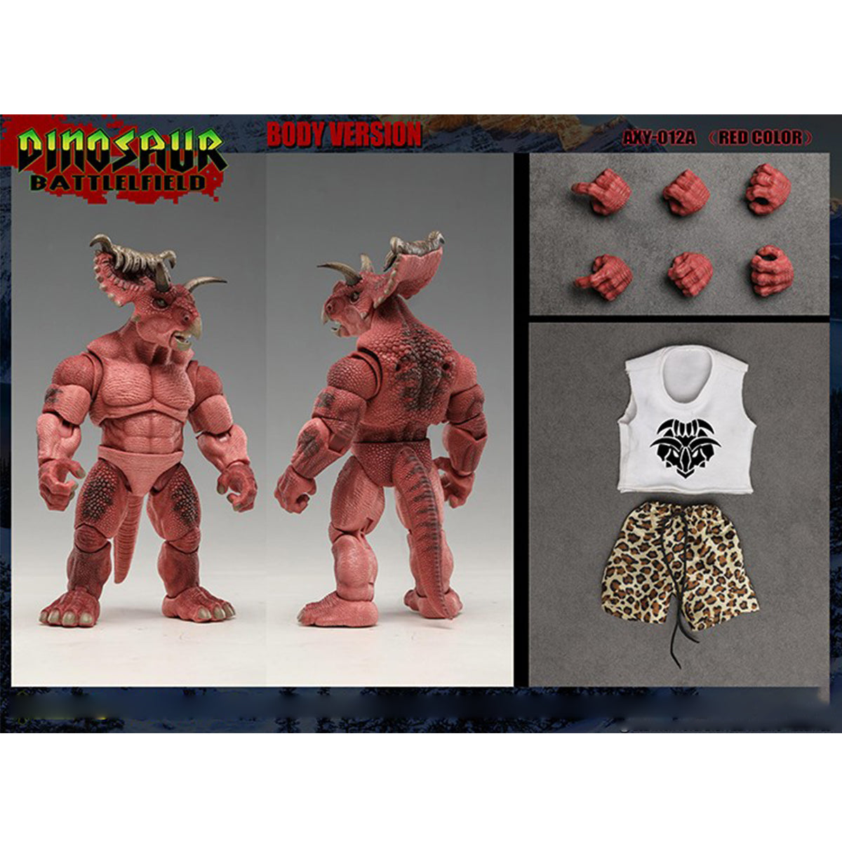 AXYTOYS Dinosaur Battlefield Triceratops & Accessory Pack Action Figures