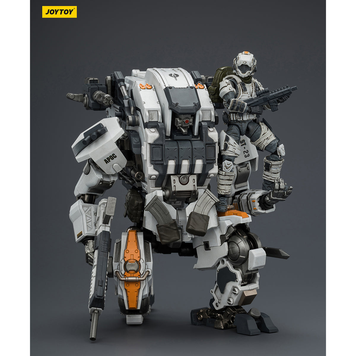 JOYTOY APOC Series DragonFang Assault Mech + Steel Ride Corps Assaulter Albedo 1/12 Scale Action Figure