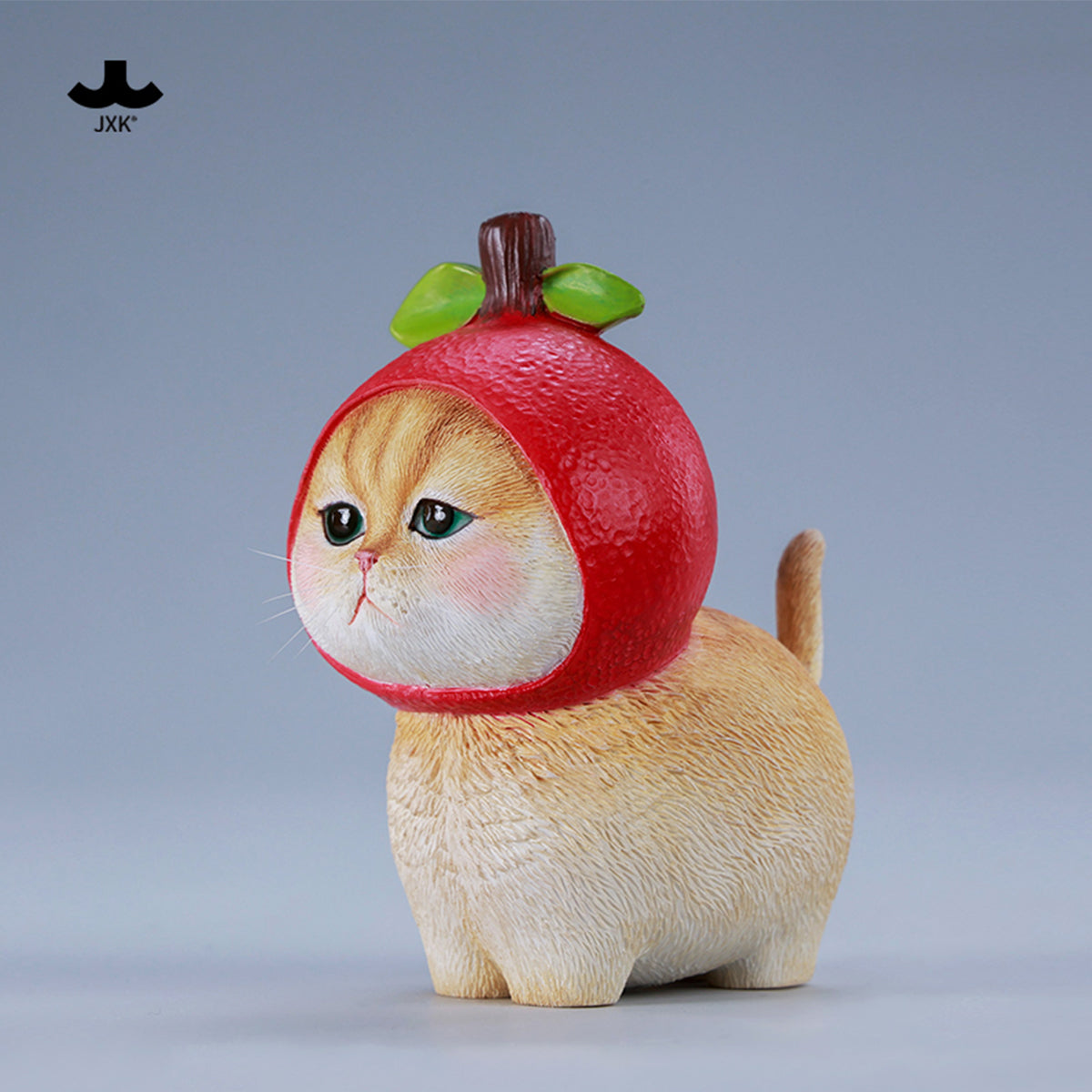 JXK Pawpple Cat Static Expertly Hand-Painted Lifelike Animal Figurine