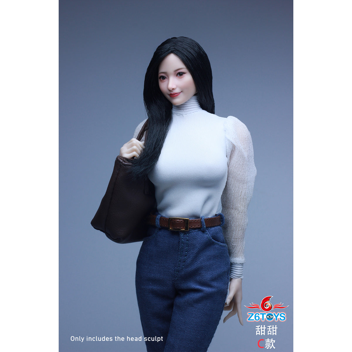 Z6TOYS Asian Movable-Eye Smiling Female Tiantian ZC021 Head Sculpt Accessory 1/6 Scale Fit Action Figure