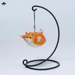 JXK Cat Angel Statue JXK383 Winged Feline Figure with Metal Stand Realistic Animal Collectible for Home Office Desk Decor