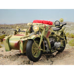 DID WWII German Zundapp KS750 Motorcycle with Sidecar Camouflage for Action Figures