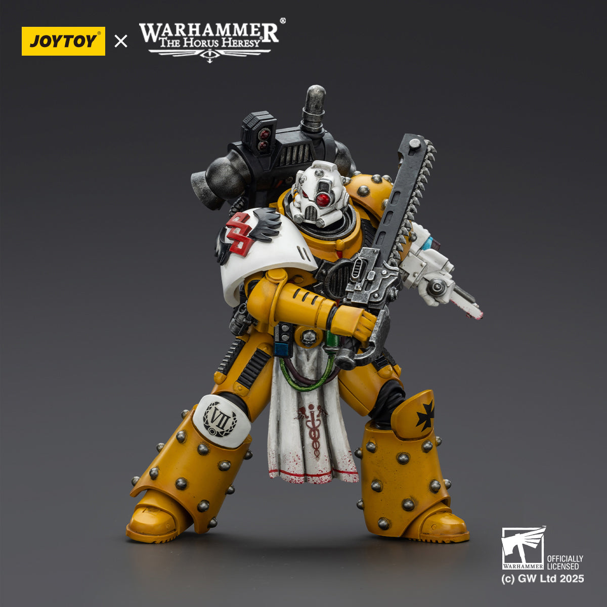 JOYTOY Imperial Fists Legion Apothecary/Sons of Horus Legion Apothecary & Legion Champion & Cataphractii Praetor with Combi-Melta and Power Maul 1/18 Scale Action Figure