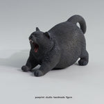 Pawprint Studio Handmade x Double one Yawning Cat Collectible Animal Figurine