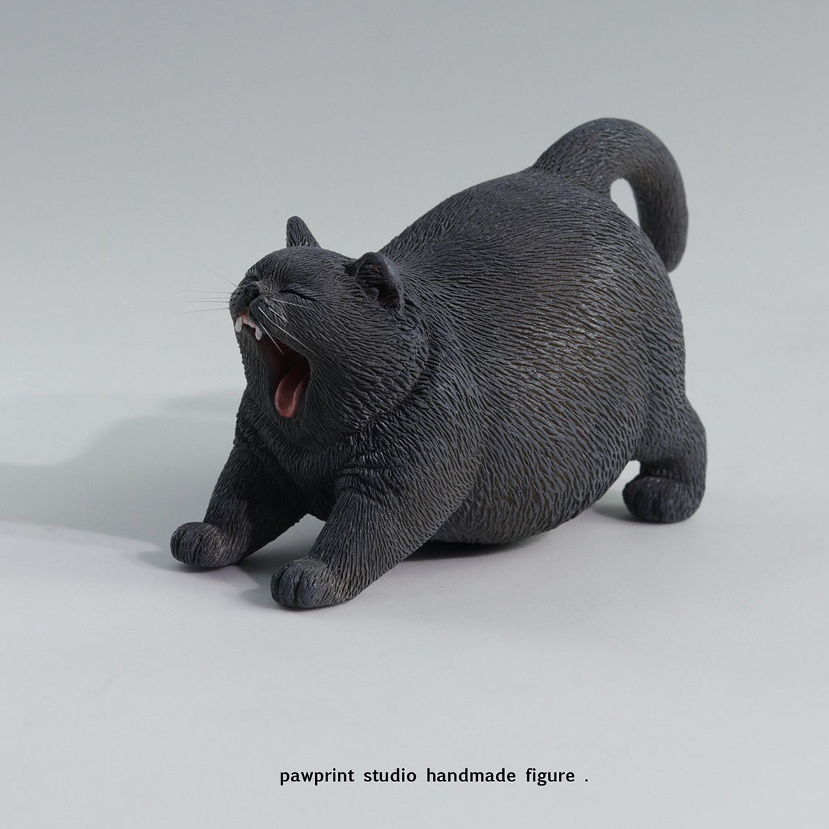 Pawprint Studio Handmade x Double one Yawning Cat Collectible Animal Figurine