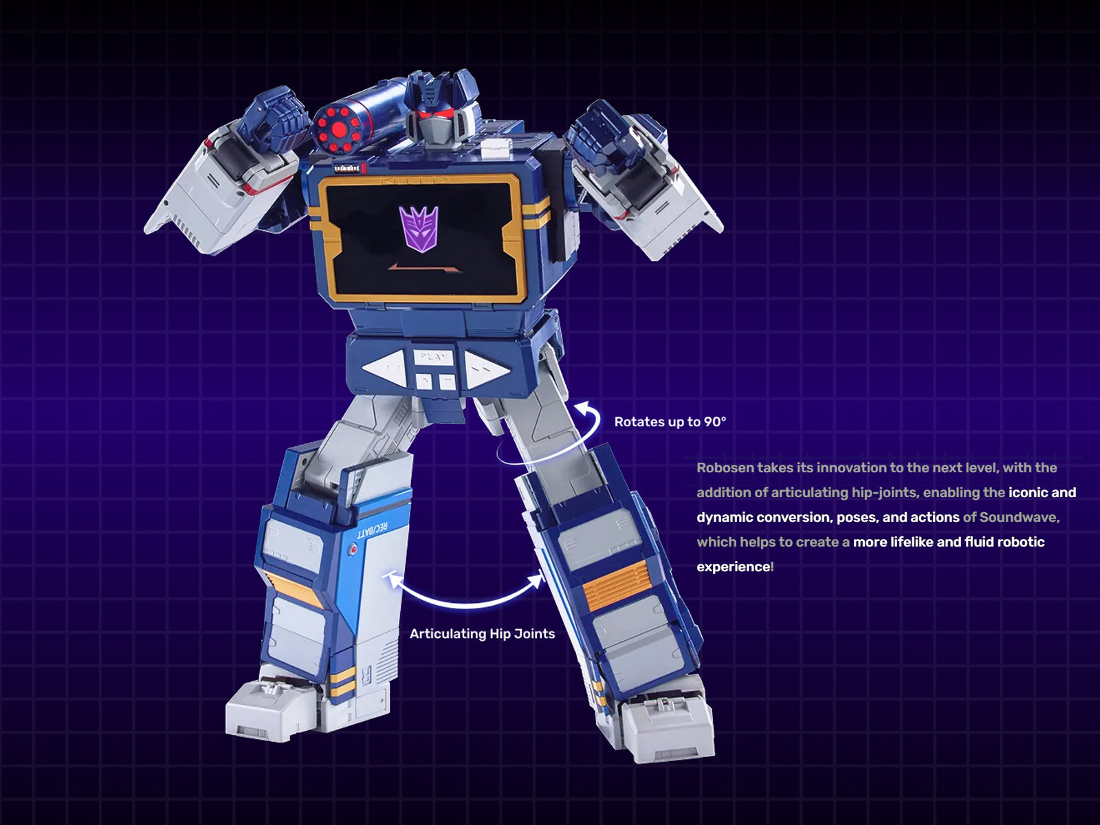 Robosen 36.4cm Flagship Series Transformers G1 Soundwave SBG1 English Version Action Figures Model