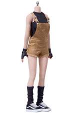 Cdtoys Female Figure Doll Clothes: khaki Suspender Shorts For Female 12-inch Action Figure