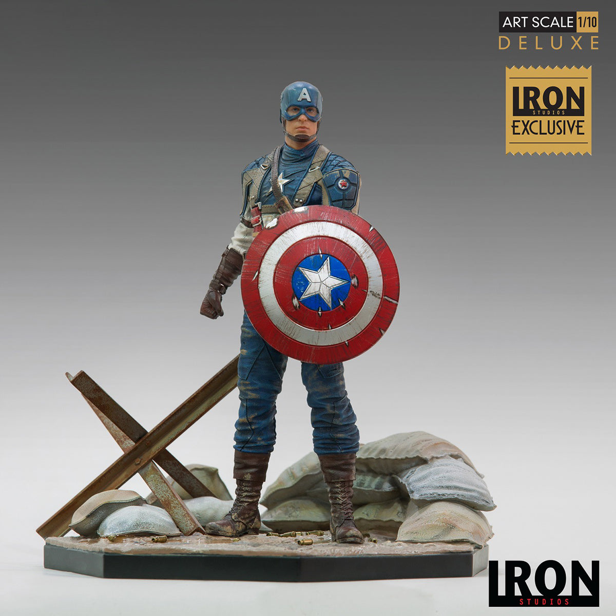 Iron Studios MARCAS18019-10 MCU 10th Years Anniversary Captain America 1/10 Scale Art Statue