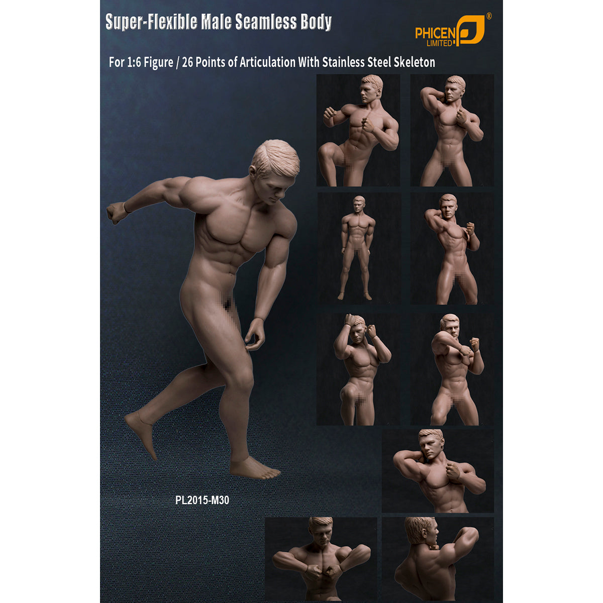 TBLeague, Seamless Male Muscular Body Suntan-Skin, Action Figures Body