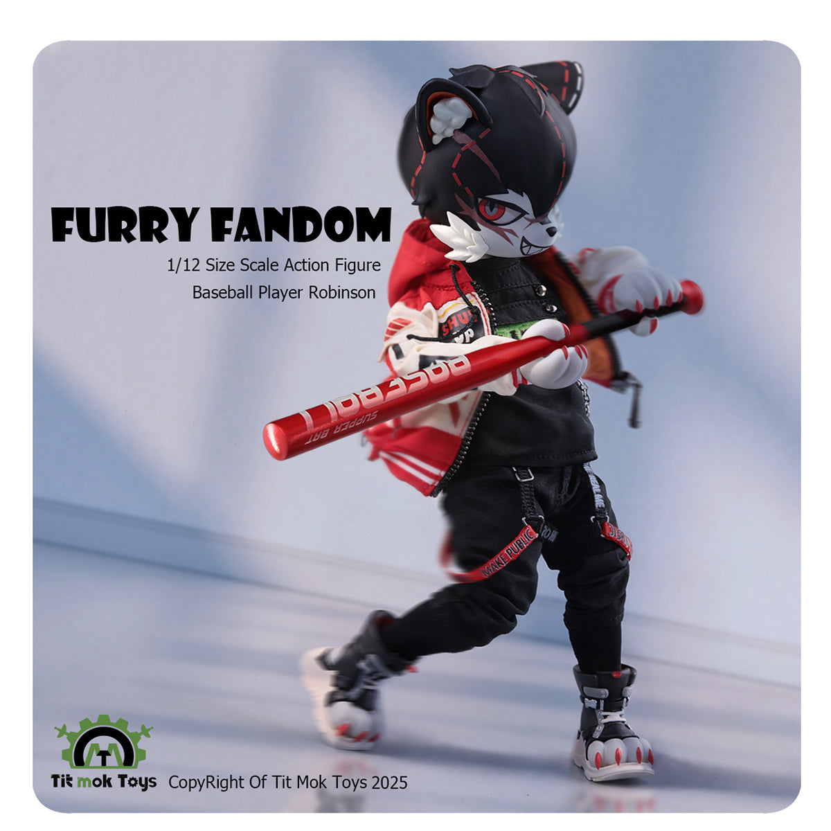 Tit Mok Toys Poseable Beastman Baseball Prodigy Robinson 1/12 Scale Furry Series Action Figure