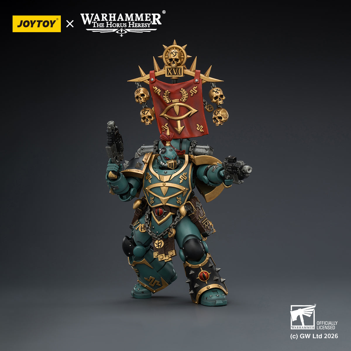JOYTOY Warhammer The Horus Heresy Sons of Horus Vheren Ashurhaddon Master of the True Sons with the Axe Serpentis & Dark Emissary Consul with Staff of Dark Authority