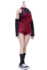 Cdtoys Female Figure Doll Clothes: Jujube Red Suspender Shorts For Female 12-inch Action Figure