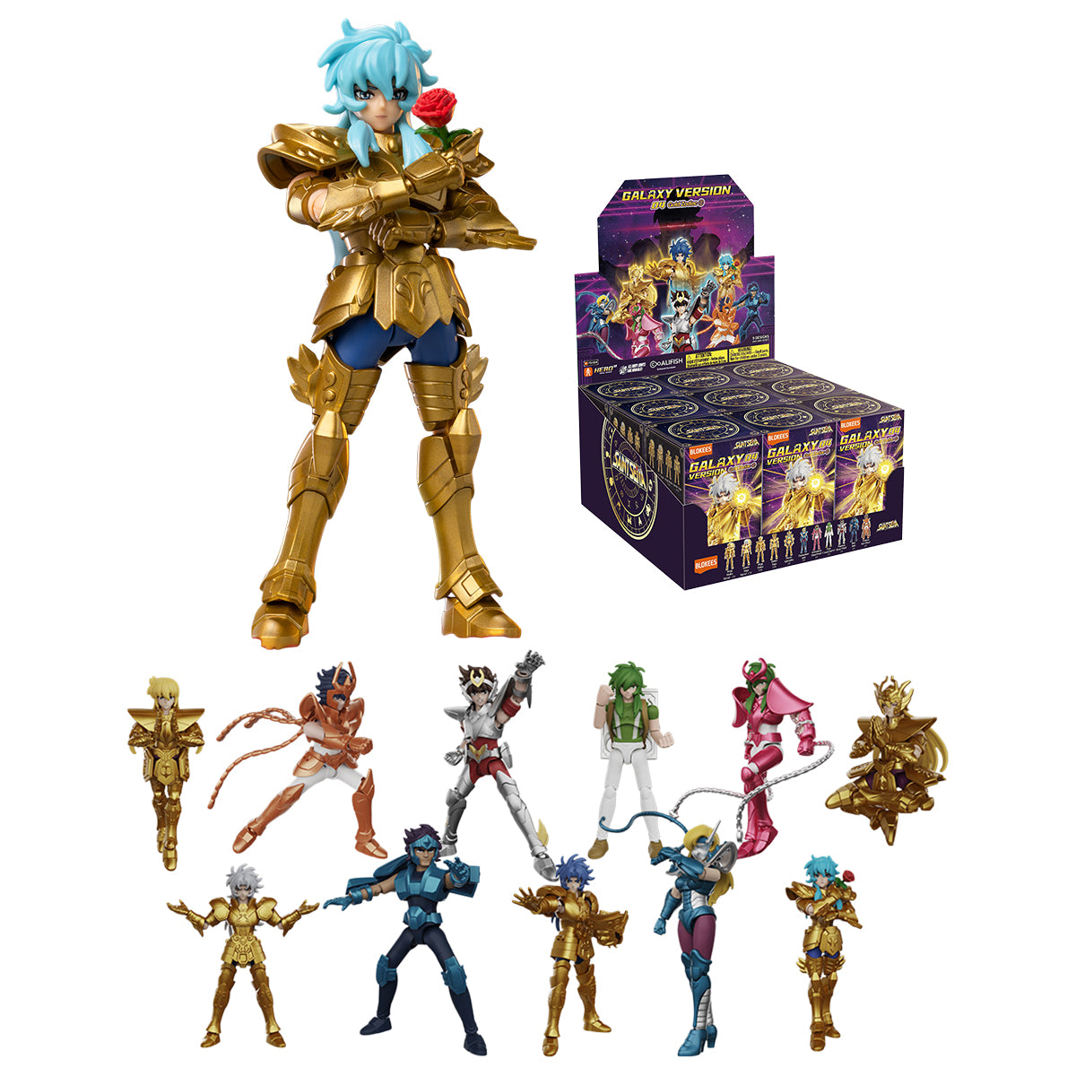 BLOKEES Saint Seiya Knights of the Zodiac Galaxy Version Vol.4 Twelve Gold Zodiac Blind Box