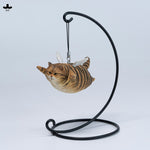 JXK Cat Angel Statue JXK383 Winged Feline Figure with Metal Stand Realistic Animal Collectible for Home Office Desk Decor