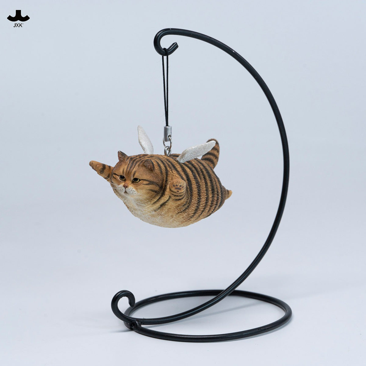 JXK Cat Angel Statue JXK383 Winged Feline Figure with Metal Stand Realistic Animal Collectible for Home Office Desk Decor