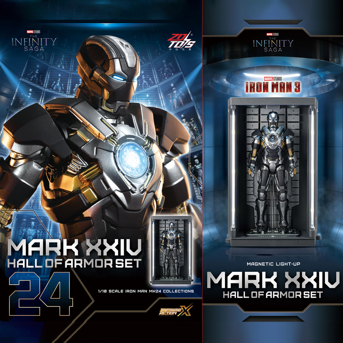 ZD Toys Marvel Avengers Iron Man Mark with Hall of Armor 2.0 Set 1/10 Scale Collectible Action Figure