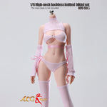 JIAOUDOLL High-Neck Backless Knitted Sweater Bodysuit Open Back Leotard (ACG-55) Fits 1/6 Scale 12 TBLeague/Jiaou Doll Action Figures