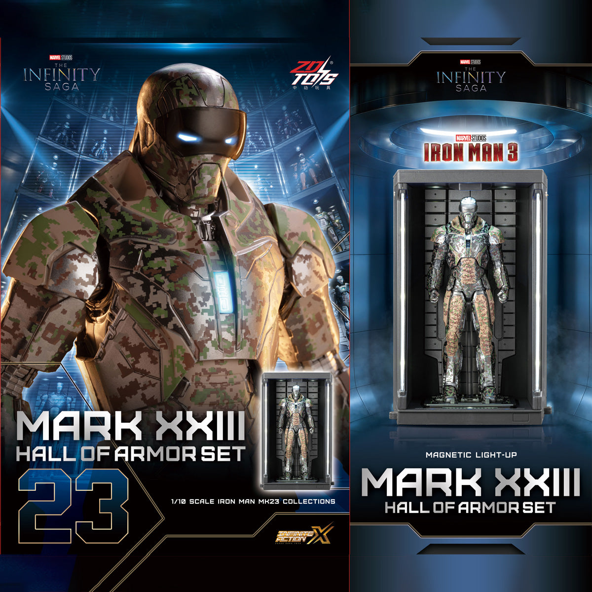 ZD Toys Marvel Avengers Iron Man Mark with Hall of Armor 2.0 Set 1/10 Scale Collectible Action Figure