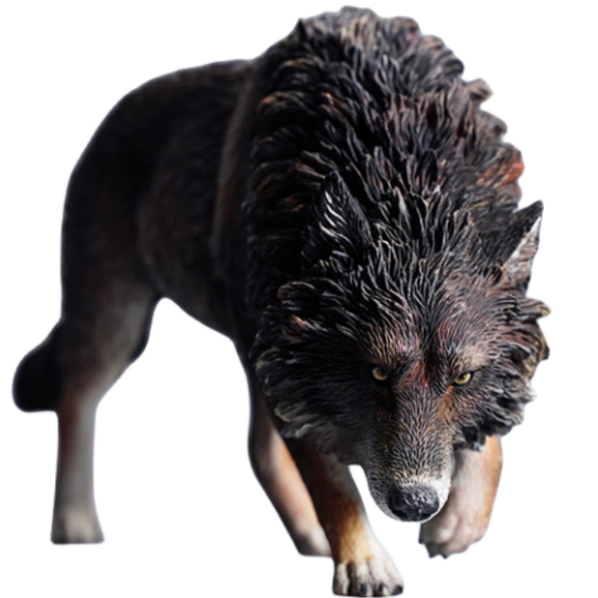 JXK Collectible Wolf Figure: North American Gray Wolf, Expertly Hand-Painted, Lifelike, Safe Resin, 1:6 Scale Miniature Animal Figurine