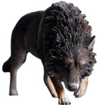 JXK Collectible Wolf Figure: North American Gray Wolf, Expertly Hand-Painted, Lifelike, Safe Resin, 1:6 Scale Miniature Animal Figurine