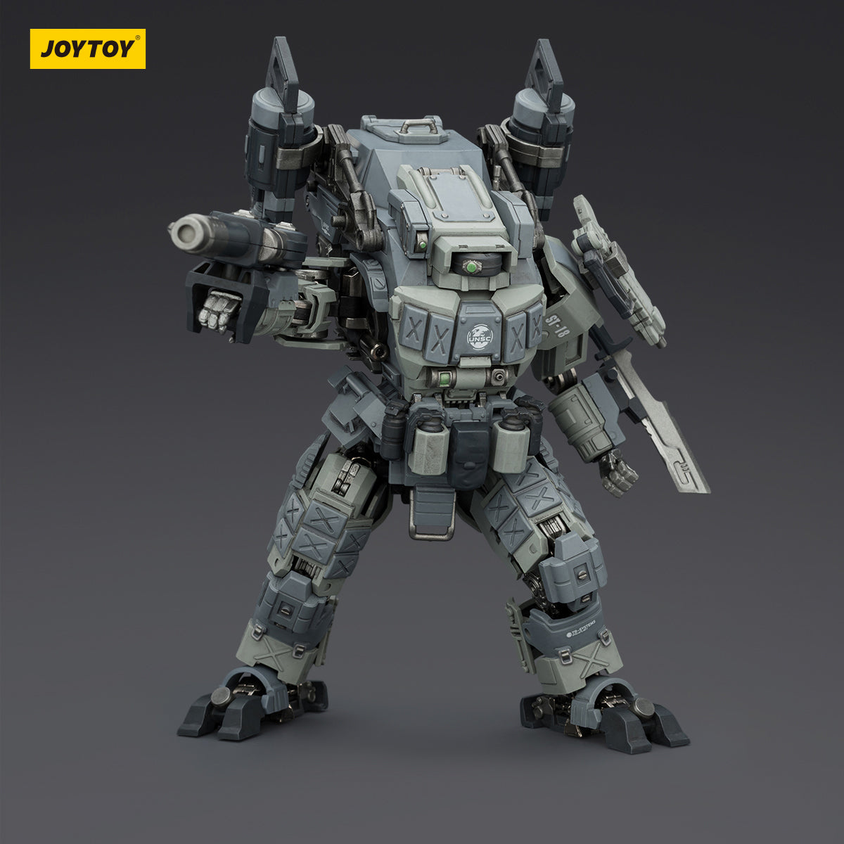 JOYTOY APOC Series Bedrock Fury Fire Strike Mech ST-8618 + UNSC Assaulter Lucas JT03448 +JT02359 1/25 Scale Action Figure