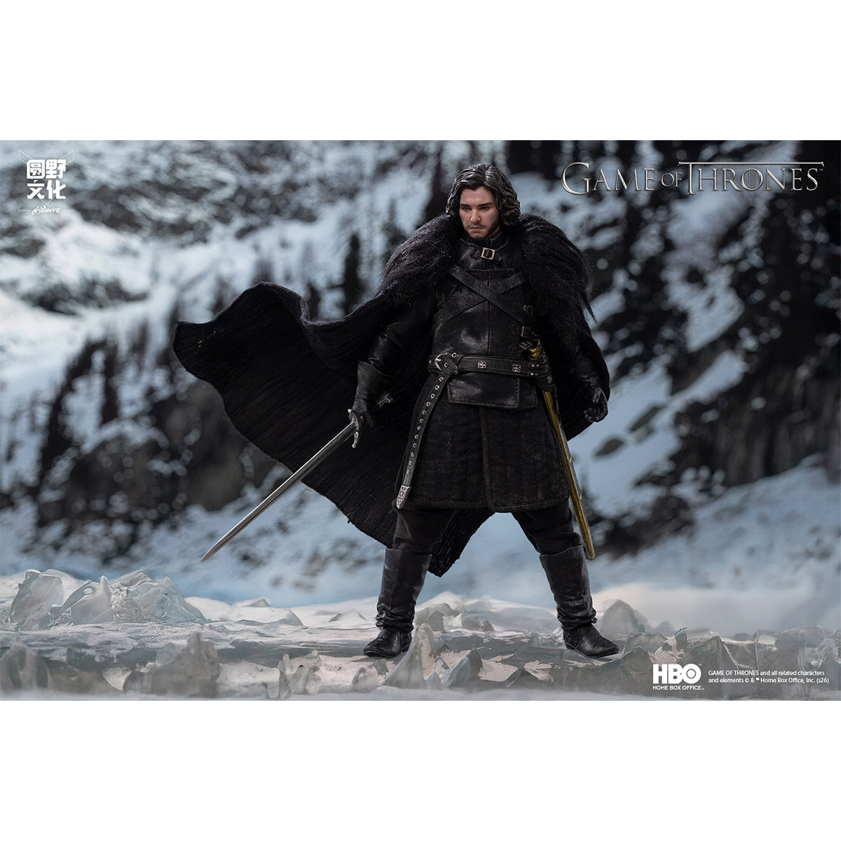 YUANYE CULTURE Game of Thrones Jon Snow & Direwolf & Accessory Pack 1/12 Scale Action Figure