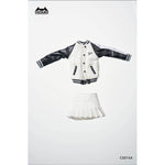 HASUKI Baseball Jacket and Pleated Skirt Set 1/12 Scale Mecha Lady Clothing Pack CS014 Doll Clothes Accessory Fit Action Figure