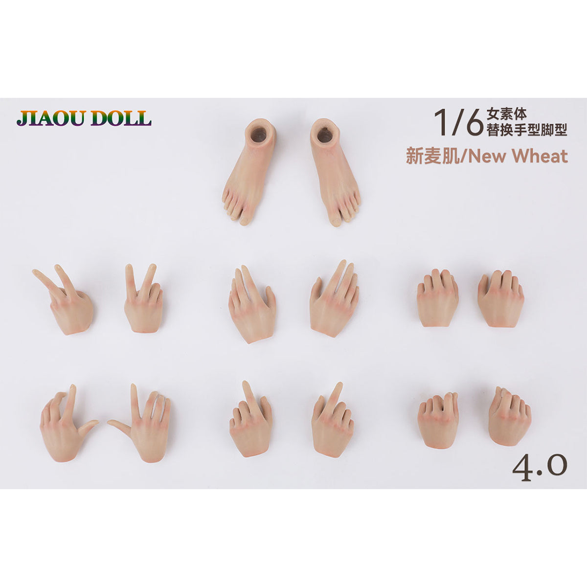 JIAOUDOLL Female Soldier Figure Hands & Feet Accessory Pack 4.0 Premium Hand Set JOQ-H04 1/6 Scale Fit Action Figure