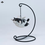 JXK Cat Angel Statue JXK383 Winged Feline Figure with Metal Stand Realistic Animal Collectible for Home Office Desk Decor
