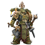 JOYTOY Warhammer 40,000 Death Guard Plague Marine with Bubotic axe and Plague Knife & Champion with Plasma Pistol and Power Fist 1/18 Scale Action Figure