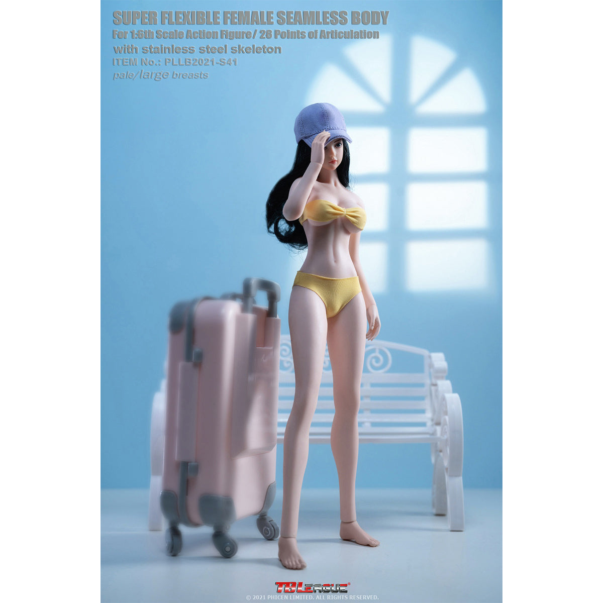 TBLeague Seamless Female Large Bust Tall and Slender S41 Detachable Feet with Head Sculpt 1/6 Scale Action Figure Body