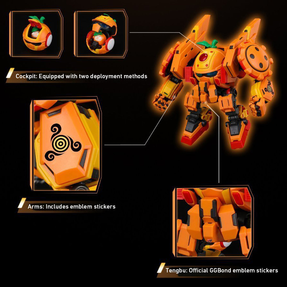 YI LI CHUANG WAN: FRUITY ROBO: Mandarine Berserker - Cheng Liuxiang Assembly Action Model Kits