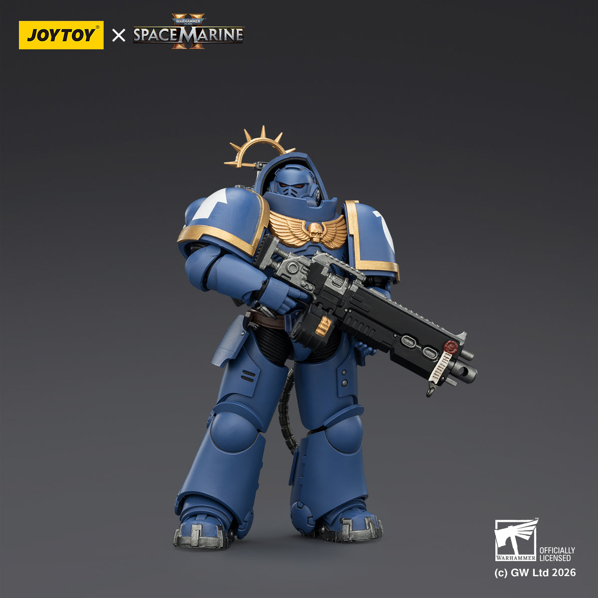 JOYTOY Warhammer 40,000: Space Marine 2 Heavy Intercessor with Heavy Bolt Rifle and Bolt Pistol (Game Edition) 1/18 Scale Action Figure