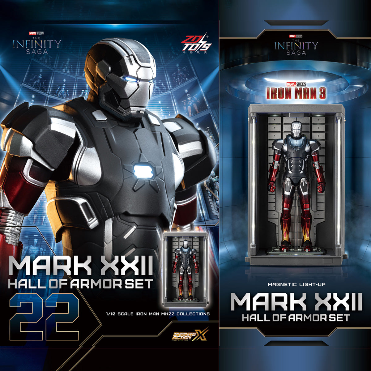 ZD Toys Marvel Avengers Iron Man Mark with Hall of Armor 2.0 Set 1/10 Scale Collectible Action Figure