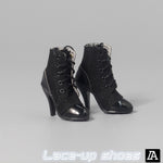 ZYTOYS, Female Doll Mid-tube Lace-up High Heel Shoes, Doll Accessory for 12-inches Action Figurine