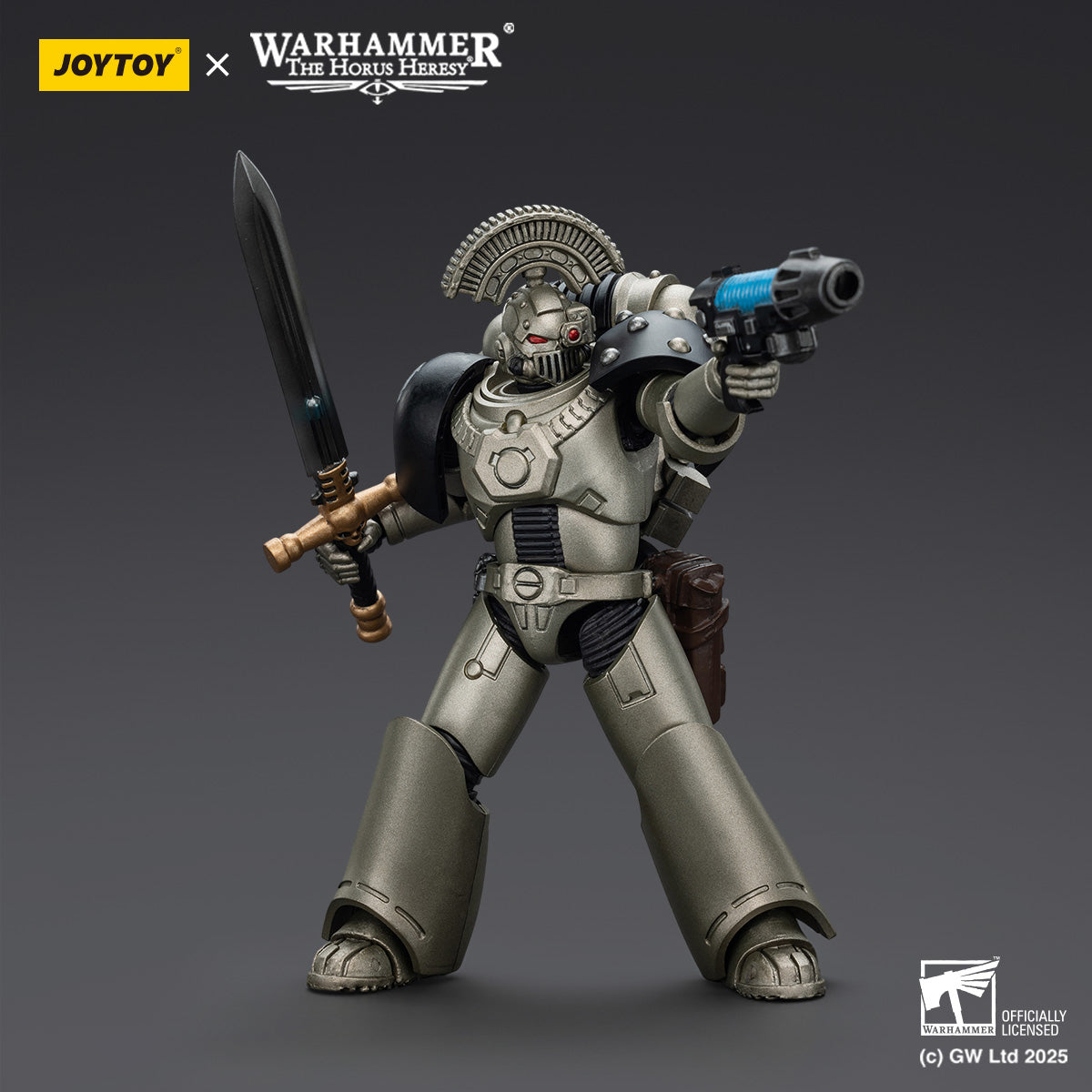 JOYTOY Warhammer The Horus Heresy, Iron Warriors Command Squad Chosen with Legion Standard/MKVI Tactical Sergeant with Power Sword and Plasma Pistol, Action Figures