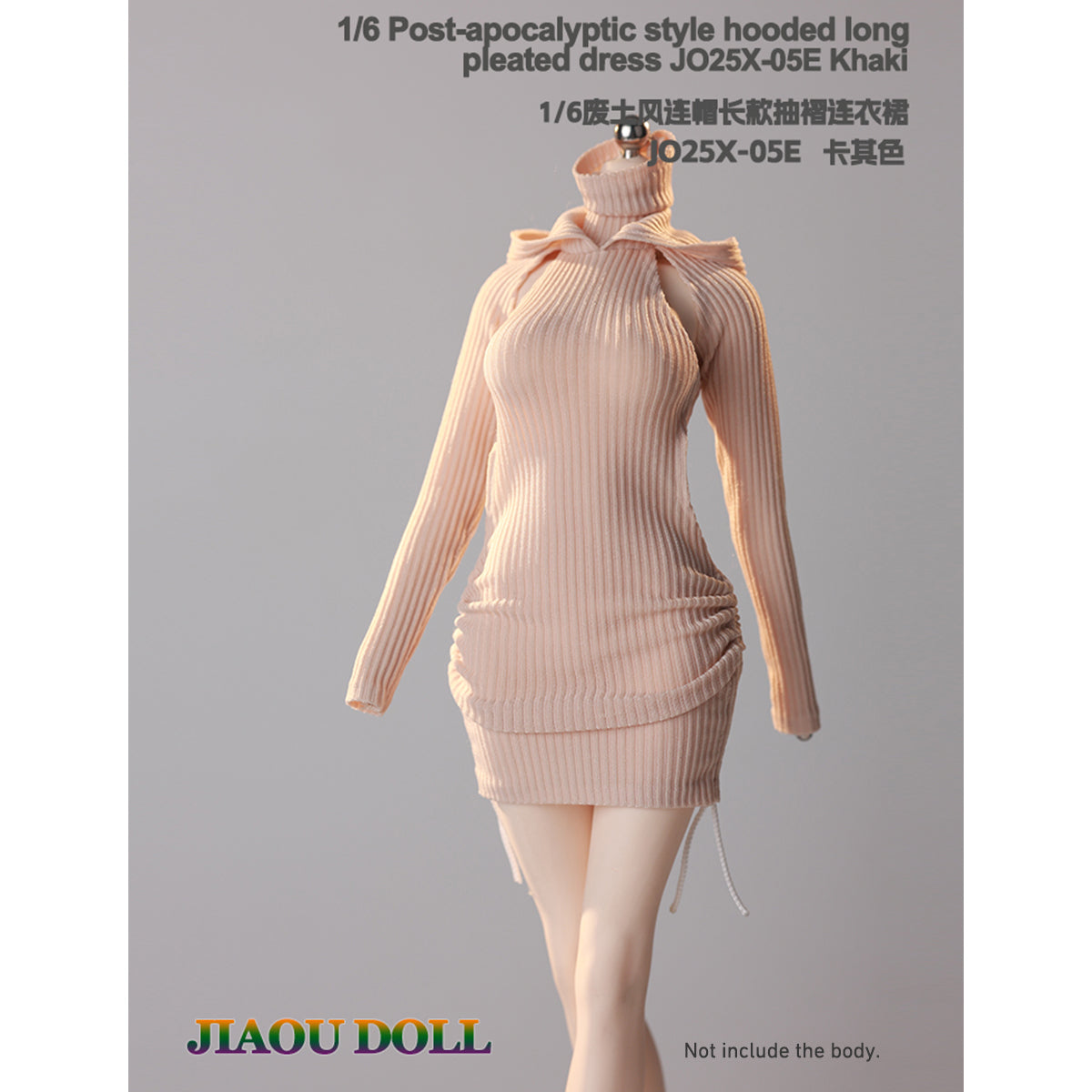 JIAOUDOLL Ruched Post-Apocalyptic Style Long Dress JO25X-05 Doll Clothes Accessory Fit 1/6 Scale 12-inches Figure