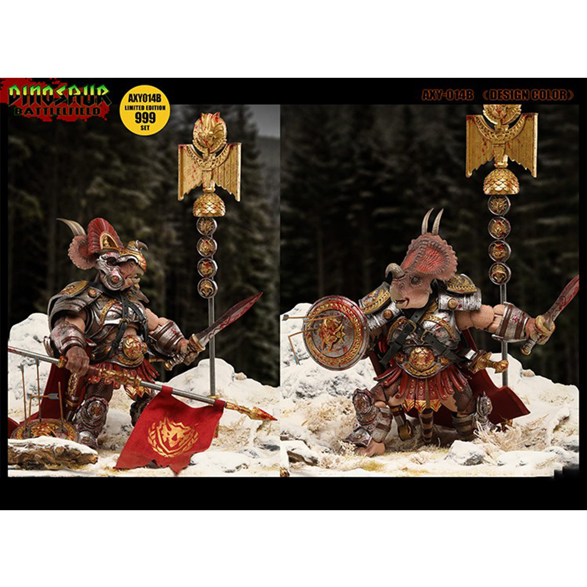 AXYTOYS Dinosaur Battlefield Triceratops & Accessory Pack Action Figures