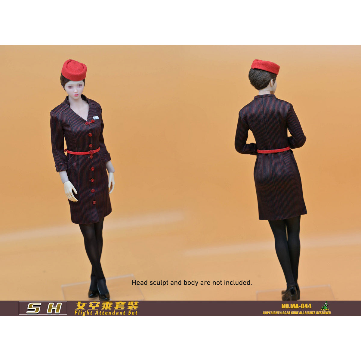 CUKE TOYS SH The Flight Attendant Set Doll Clothes Accessory Fit 1/6 Scale 12-inches Figure
