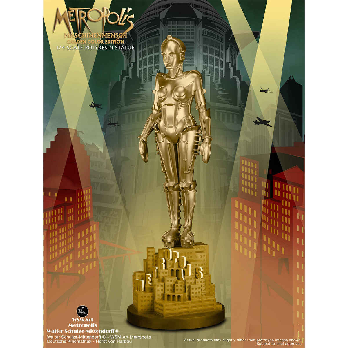 STAR ACE Toys Art Gallery Series Maschinenmensch Gold Color Statue