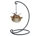 JXK Cat Angel Statue JXK383 Winged Feline Figure with Metal Stand Realistic Animal Collectible for Home Office Desk Decor