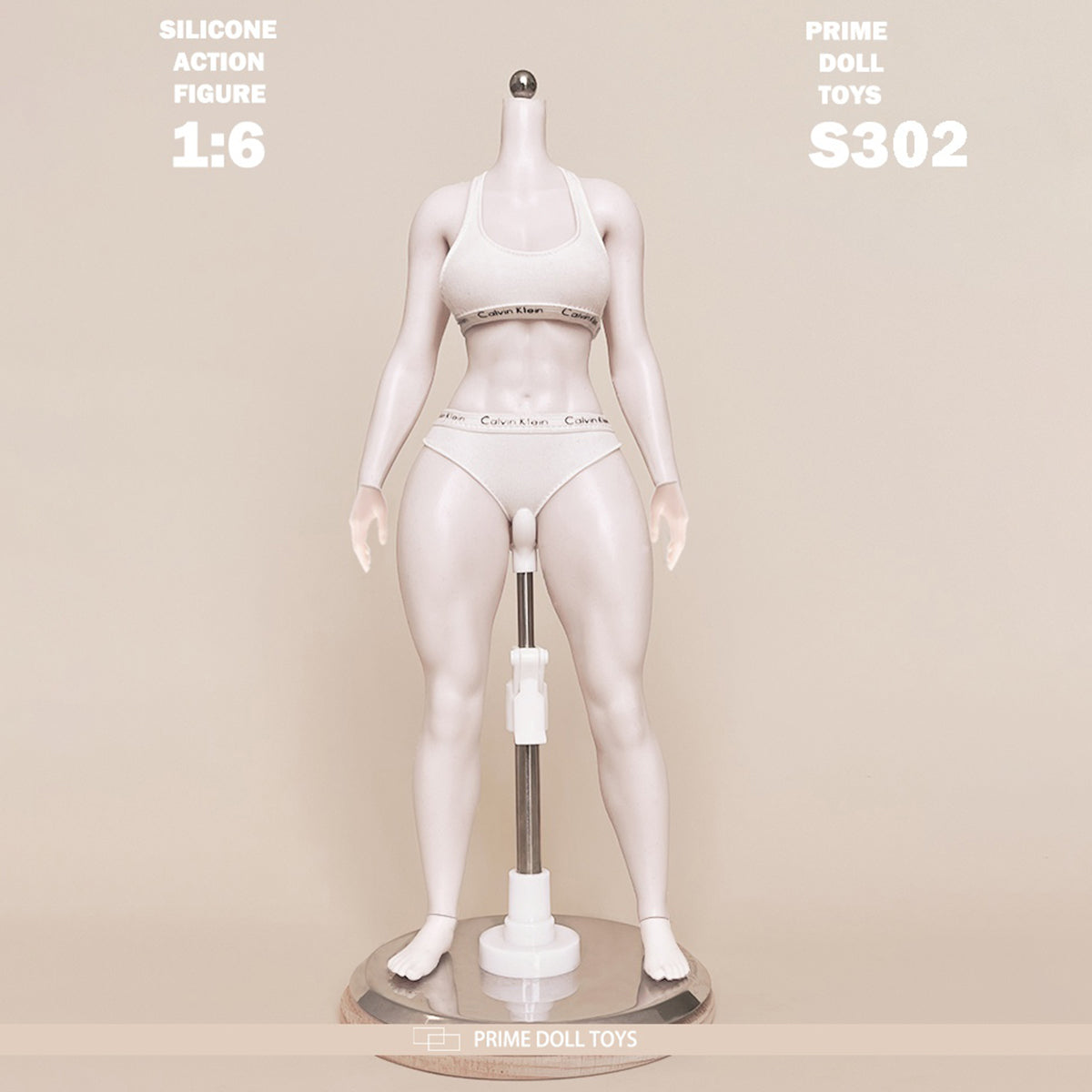 PDTOYS Seamless Platinum Silicone Thick Legs Female Body S302 Detachable Hands and Feet Pale Skin with Body Makeup
