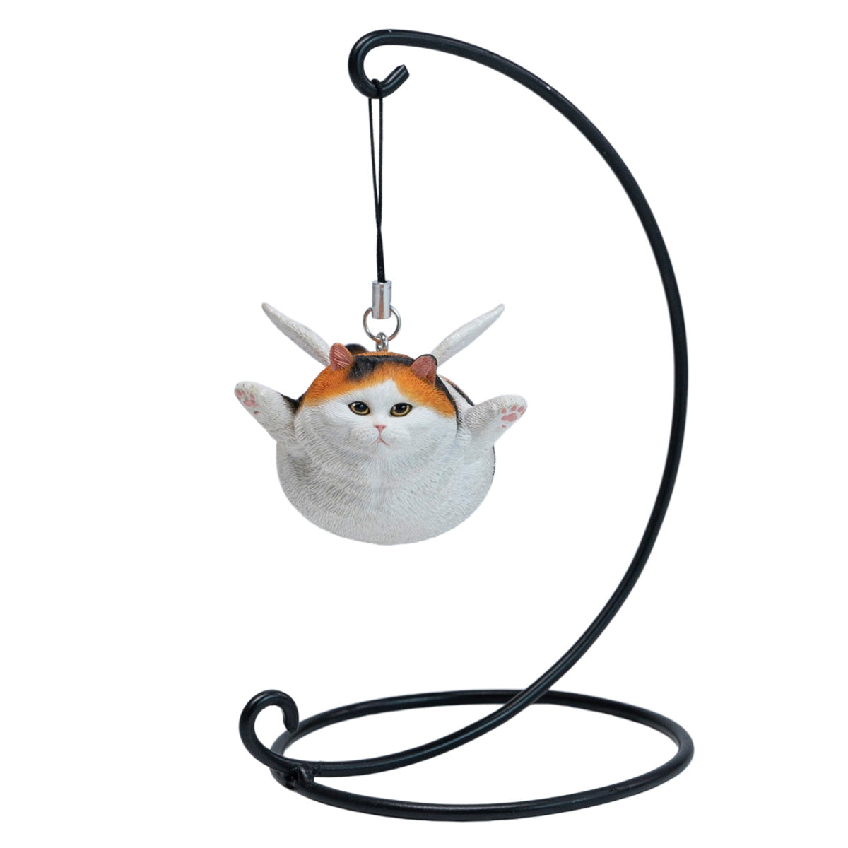 JXK Cat Angel Statue JXK383 Winged Feline Figure with Metal Stand Realistic Animal Collectible for Home Office Desk Decor