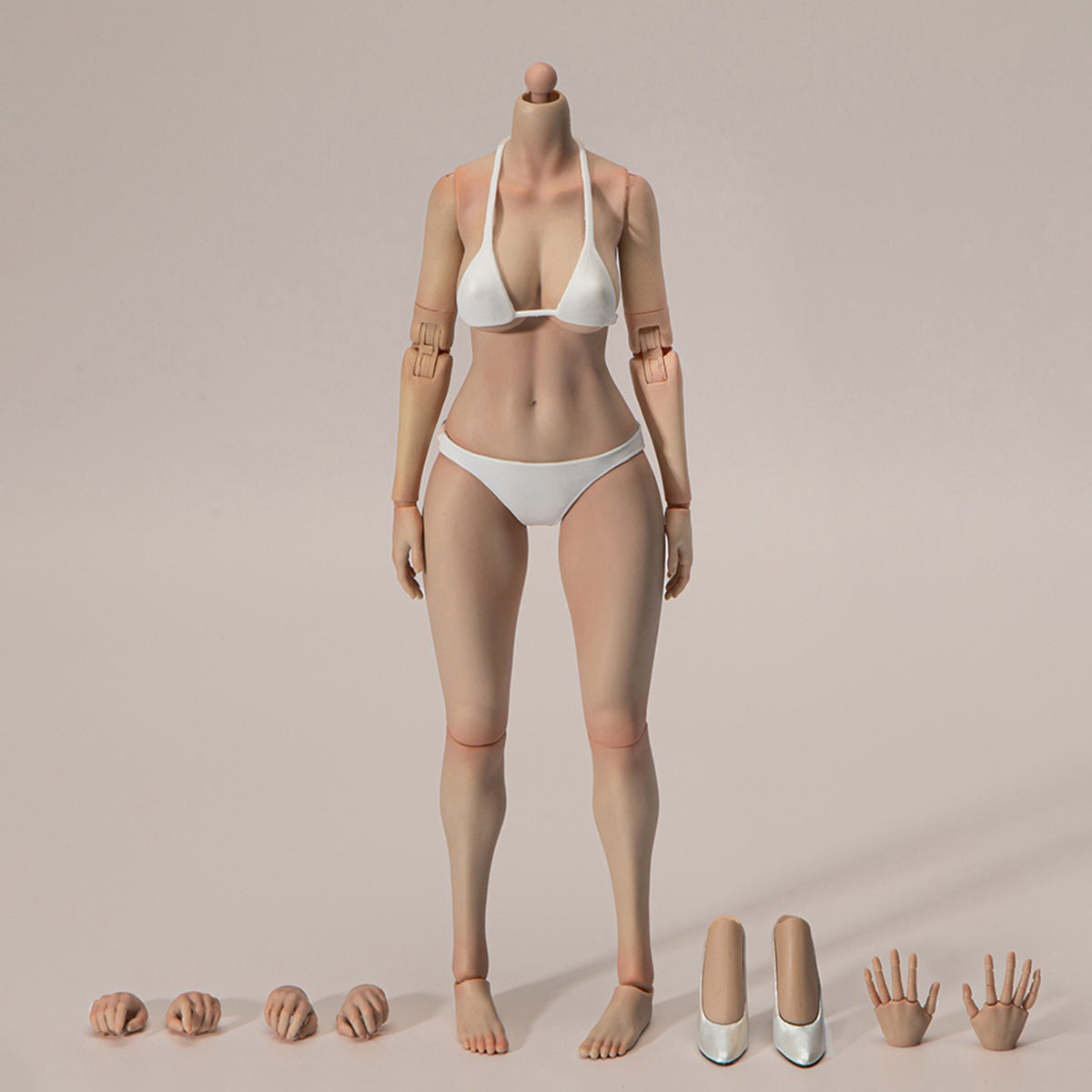 True1Toys Narrow Shoulder Fully Articulated Large Bust Light Wheat Skin Female Jointed Action Figures Body