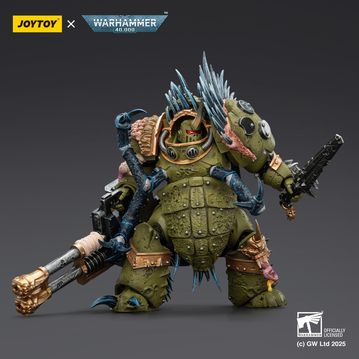 JOYTOY Warhammer Death Guard Blightlord Terminator & Plague Marine Icon bearer with Boltgun and Plague knife 1/18 Scale Action Figure