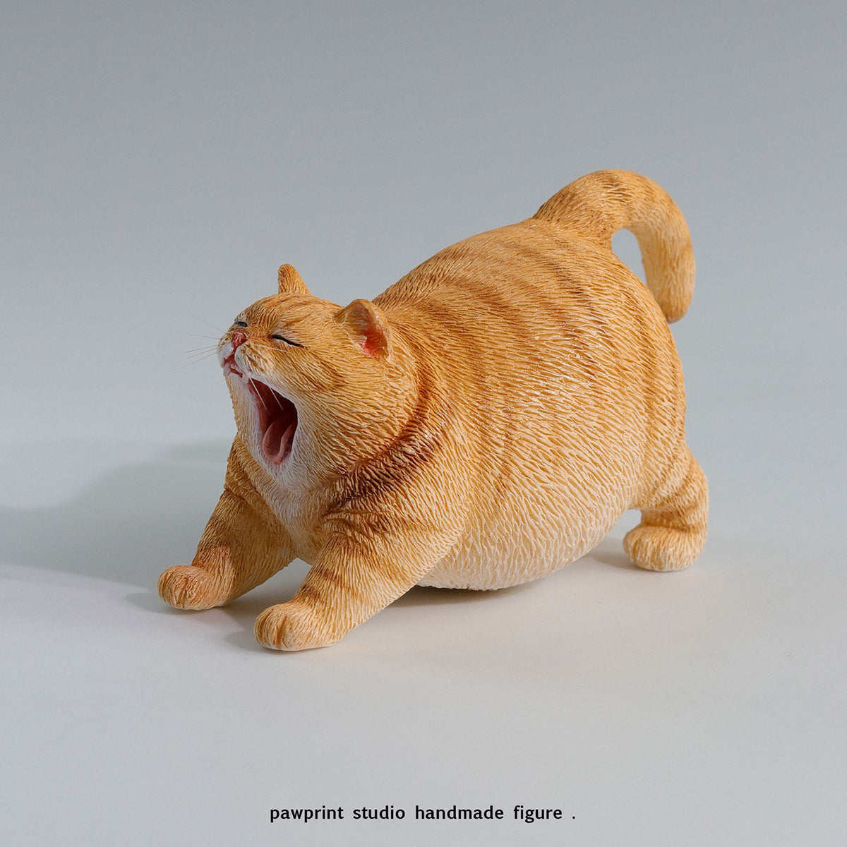 Pawprint Studio Handmade x Double one Yawning Cat Collectible Animal Figurine