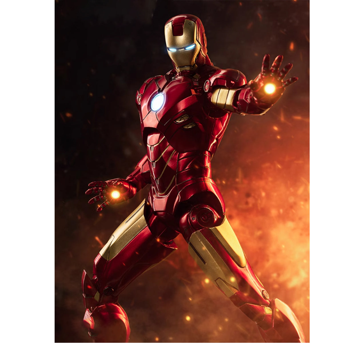 Figura de acción coleccionable de la serie aniversario de ZD Toys: Iron Man MK4, edición iluminada, altura 18 cm (miniatura)