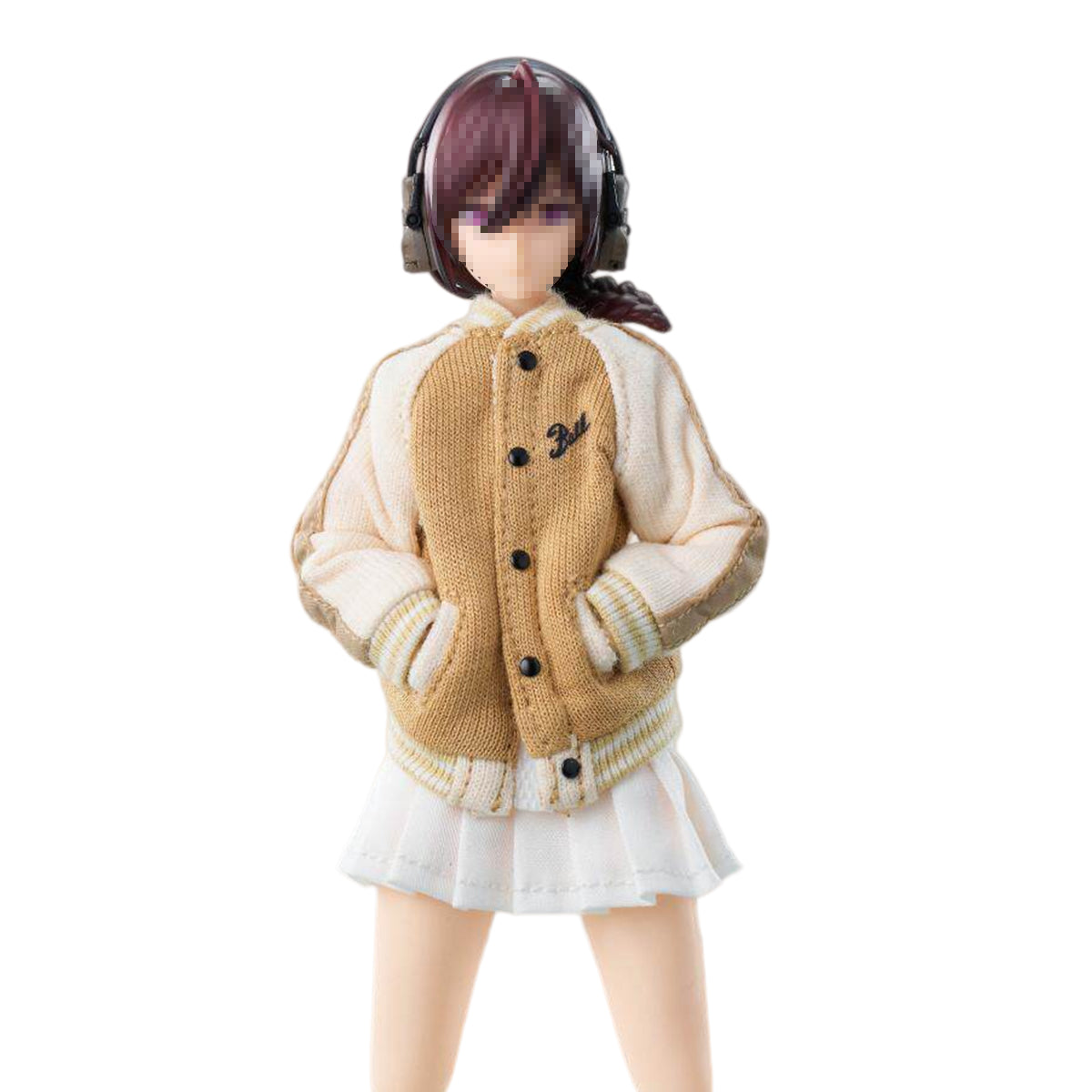 HASUKI Baseball Jacket and Pleated Skirt Set 1/12 Scale Mecha Lady Clothing Pack CS014 Doll Clothes Accessory Fit Action Figure