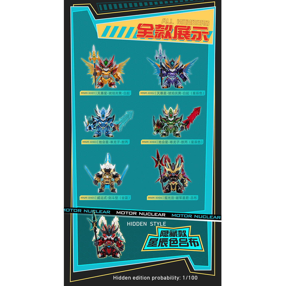 MOTOR NUCLEAR Trendy Mecha Blind Box Vol.1 MNM‑XH‑A Single Blind Box Figure